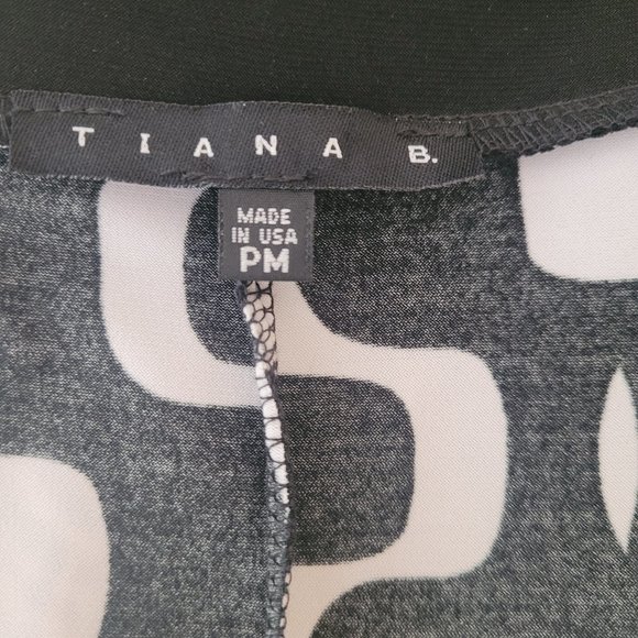 Tiana B Stretchy Scoop Neck Geometric Print Dress. Size PM - Picture 6 of 8